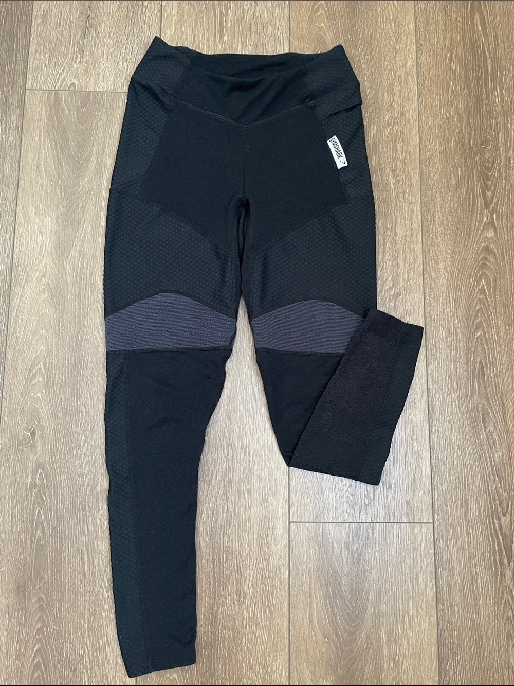 Gymshark Black Textured Performance Leggings